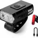 Mini Night Bike Light Set - High Brightness USB Rechargeable LED Front Light (High/Low Beam), Waterproof Front and Rear Lights, Suitable for Adults, Kids, Mountain and City Bikin