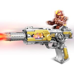 Light Up Toy Gun with Sound Effects & Spray for Boys - Unique Barrel Telescopic Action - Ideal Halloween Christmas Birthday Gift for Boys (Batteries Not Included)