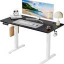 SMUG Standing Desk, 48x24 Inch Ergonomic Adjustable Height Electric Sit Stand Up Down Computer Table with Whole-Piece Desktop Board, Computer Workstation for Home Office, White(2 Packages)