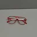 FEISEDY Blue Light Blocking Glasses Fake Nerd Clear Square Computer Lightweight Pilot Glasses Frame Oversized B2866 (Transparent Red Frame)