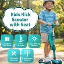 Gotrax KS3 Kids Kick Scooter, LED Lighted Wheels, Adjustable Height Handlebars and Removable Seat, Lean-to-Steer & Widen Anti-Slip Deck, 3 Wheel Scooter for Kids Ages 2-8 and up to 110 Lbs