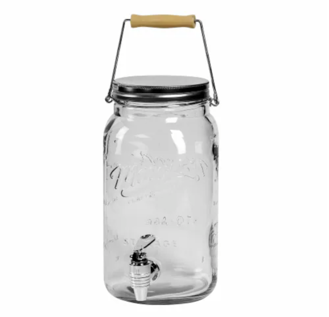 Mason Craft and More Glass Drink Dispenser with Lid - Clear