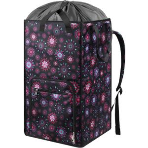 Bukere Laundry Backpack Bag for Women Girls, Extra Large Laundry Basket Hamper for College Dorm Room Essentials, Adjustable Shoulder Straps, Collapsible Freestanding Laundry Bag for Gym, Yacht (FIREWORKS)