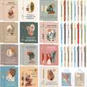 Mooliwe 12 Set/24 Pcs Positive Affirmation Gift Set Gratitude Notebooks with Pens Small Bags Motivational Encouragement Notepads Daily Affirmations Journal for Women Stress Relief Self Care(Plant)