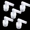 Hose Barb Fitting Elbow 1/2" Hose Barb x 1/4 Male NPT Barbed Adapter for Fuel Gas Liquid Air (Pack of 5)