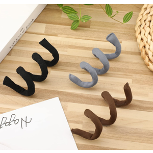 Hoteam 3 Pieces Spiral Lock Hair Tie Dreadlocks Iron Wire Embedded Hair Ties Bulk Ties for Women & Men Spiral Lock Hairs Tie Bendable Holders for Curly Thick Style Hairs Valentine(Black, Gray, Brown)