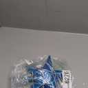 Blue Christmas Tree Star Topper with Lights, 8.5-Inch Light-Up Christmas Tree Topper with Remote Control, 4 Brightness Levels & 8 Light Modes, Faux Mercury Glitter Design with 20 Lights