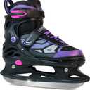 Adjustable ice Skates for Kids Boys Girls, 4 Size Triple Protection Beginner Figure Blades with Ankle Support for Outdoor and Rink (Medium(US 2Y-5Y)Big Kid, Purple)