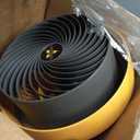 Vornado 293 Large Heavy Duty Shop Fan, 3 Speed Electric Fan, High Impact Casing, IP54-Rated Motor, Whole Room Air Circulator, Pivoting Head, Carry Handle, 16 Floor Fan for Bedroom and Garage, Yellow