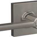 SCHLAGE F51A LAT 619 COL Latitude Lever with Collins Trim Keyed Entry Lock, Satin Nickel