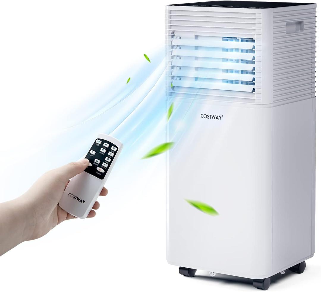 Portable Air Conditioner, 10000 BTU AC Cooling for Room Spaces up to 350sq.ft, with Remote Control, 24H Timer & Window Venting Kit, with Sleep Mode, Suitable for Bedroom, Living Room, Black
