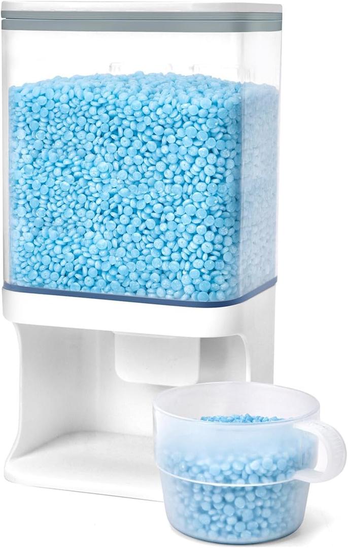 Conworld Laundry Beads Dispenser, Wall-Mounted Laundry Detergent Dispenser for Laundry Room Organization, Suitable for Rice, Laundry Scent Booster Beads (Small (30oz)-White)