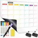 Mag-Fancy Dry Erase Calendar Kit- Magnetic Calendar for Refrigerator - Monthly Fridge Calendar Whiteboard with Extra-Thick Magnet Included Fine Point Marker & Eraser & Holes for Wall Hanging