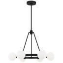 6-Light Globe Chandelier Mid Century Black Chandeliers,Modern Globe Round Pendant Light Fixture for Dining Room Over Table,Sputnik Pendant Light Fixture for Living Room Foyer Bedroom T720666CH-BK