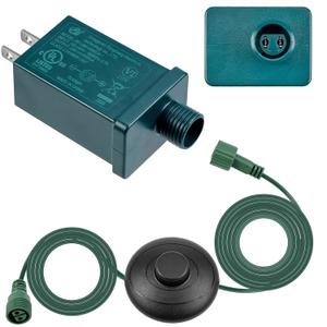 TS-26WL29V LED Power Supply with On/Off Foot Switch,UL Listed LED Transformer Replacement Class 2 Power Supply,IP44 Low Voltage Transformer Adapter for Christmas Tree Light,Holiday String Light