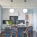 KoKo&Yukina 10" Globe Pendant Light Black Mid Century Pendant Light Mid Century Adjustable Hanging Light Fixture Matte Black Finished with Milk Glass Lampshade for Dining Room Bedroom Kitchen Island, 10 inch - standard