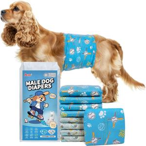 Dono Dog Diapers Male 20ct, Widened Disposable Male Dog Wraps, Super Absorbent Doggie Belly Bands with Wetness Indicator, Leak-Proof Puppy Pampers for Incontinence Excitable Urination, Medium (Medium (18-25inch))