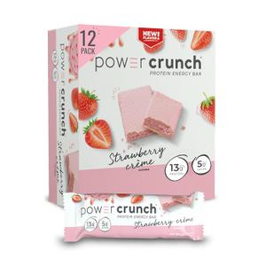 Power Crunch Protein Wafer Bars, High Protein Snacks with Delicious Taste, Strawberry Crème, 1.4 Ounce (12 Count), BBD: 04/04/2027