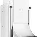 Decormax Cat Door for Wall, Energy Efficient Pet Door with Steel Frame, Telescoping Tunnel, Double Magnetic Flaps and Two Sliding Lock Panels, Easy to Install, Milky White, Small