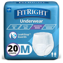 Medline Protection Plus Disposable Protective Incontinence Underwear, Medium, 28 to 40" (Pack of 20