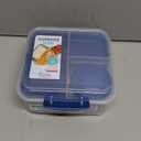 Sistema To Go Collection Bento Box Cube Plastic Lunch and Food Storage Container, 5.3 Cup, Multi-Compartment, Color Varies, BPA Free (42 oz./1.25L)