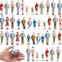 Lewtemi 28 Pcs 1: 25 Scale Miniature People Figurines Mini Architectural Plastic Small Dollhouse Figures Tiny Painted Model Train People for Projects Diorama Villiage