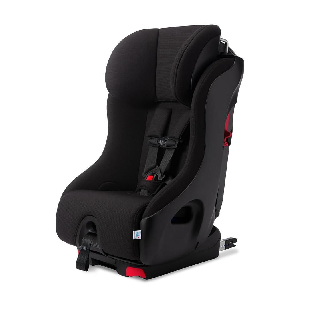 Clek Foonf Convertible Car Seat with Rigid LATCH, Crumple Zone safety system, Adjustable Headrest, Reclining Design, Anti-Rebound Bar & Flame Retardant-Free (Railroad Ziip), EXP:02/23/2035