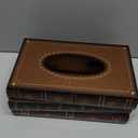 Crafted Classical Retro Wooden Antique Book Tissue Box Cover Rectangular Tissue Holder Dispenser Paper Cover Case Napkin Holder Home Decor for Bathroom living room office car kitchen