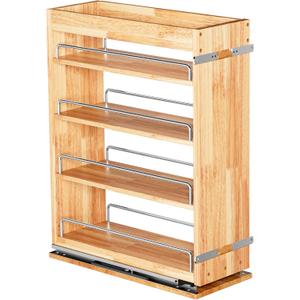 4 Tier Pull Out Spice Rack Holder Shelves (6.5" W x 22" D), spice organization for cabinet Storage Organization, pull out spice racks for inside cabinets
