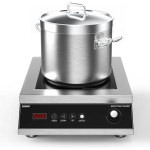 VBGK Commercial Induction Cooktop 5000W Professional Cooktop 220V Hot Plate with LCD Touch Knob control 4 Hours Timer,16 Power Levels, Auto-Shut-Off, Induction Stove Top with Plug
