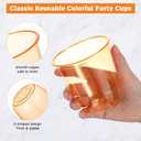 Ziliny 50pcs Disposable Stemless Glasses 12oz Crystal Plastic Wine Glasses Clear Classic Pet Cup for Meeting Weddings Birthdays Cocktail Christmas Party Supplies (Orange)
