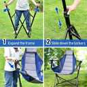 Docusvect Hammock Camping Chair - 3 Heights Portable Hammock Chair Camping with Adjustable Backrest, Headrest, Padded Seat, Cup Holder - 450 LBS Heavy Duty