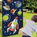Outer Space Toss Games Banner Backdrop Indoor or Outdoor Galaxy Theme Birthday Party Decorations Supplies for Kids Adults Family
