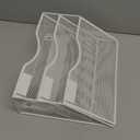 3-Tier Magnetic File Holder, No Drilling Installation File Cabinet Organizer, White Magnetic File Organizer, Magazine Rack, Magnetic Paper Holder for Refrigerator, File Cabinets,White