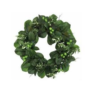 24in Magnolia Leaves/Berry Wreath