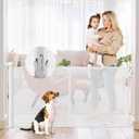 Reinforced 50" Wide Retractable Baby Gates for Doorways, Retractable Dog Gate for Stairs with Support Rods Prevent Crawling Under, Outdoor Indoor Mesh Baby Gate Retractable Gates for Dogs, White