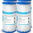 Membrane Solutions 20 Micron Pleated Water Filter Home 10"x4.5" Whole House Heavy Duty Sediment Replacement Cartridge Compatible with ECP10-1,ECP20-BB,R50-BBSA,FXHSC,CB1-SED10-BB (4 Pack)