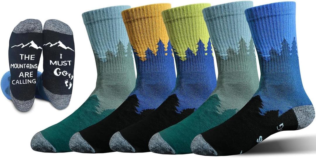 ANOTION Funny Hiking Socks for Men & Women - Moisture Wicking Lightweight Compression Socks,Women Hiking Socks Summer