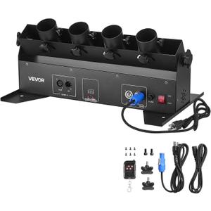 VEVOR Electric Confetti Cannon Machine, High Output 4-Shot Confetti Launcher, DMX512, Manual & Remote Control, Portable Confe-tti Shooter for Wedding Christmas DJ Party Event Show Stage Nightclub