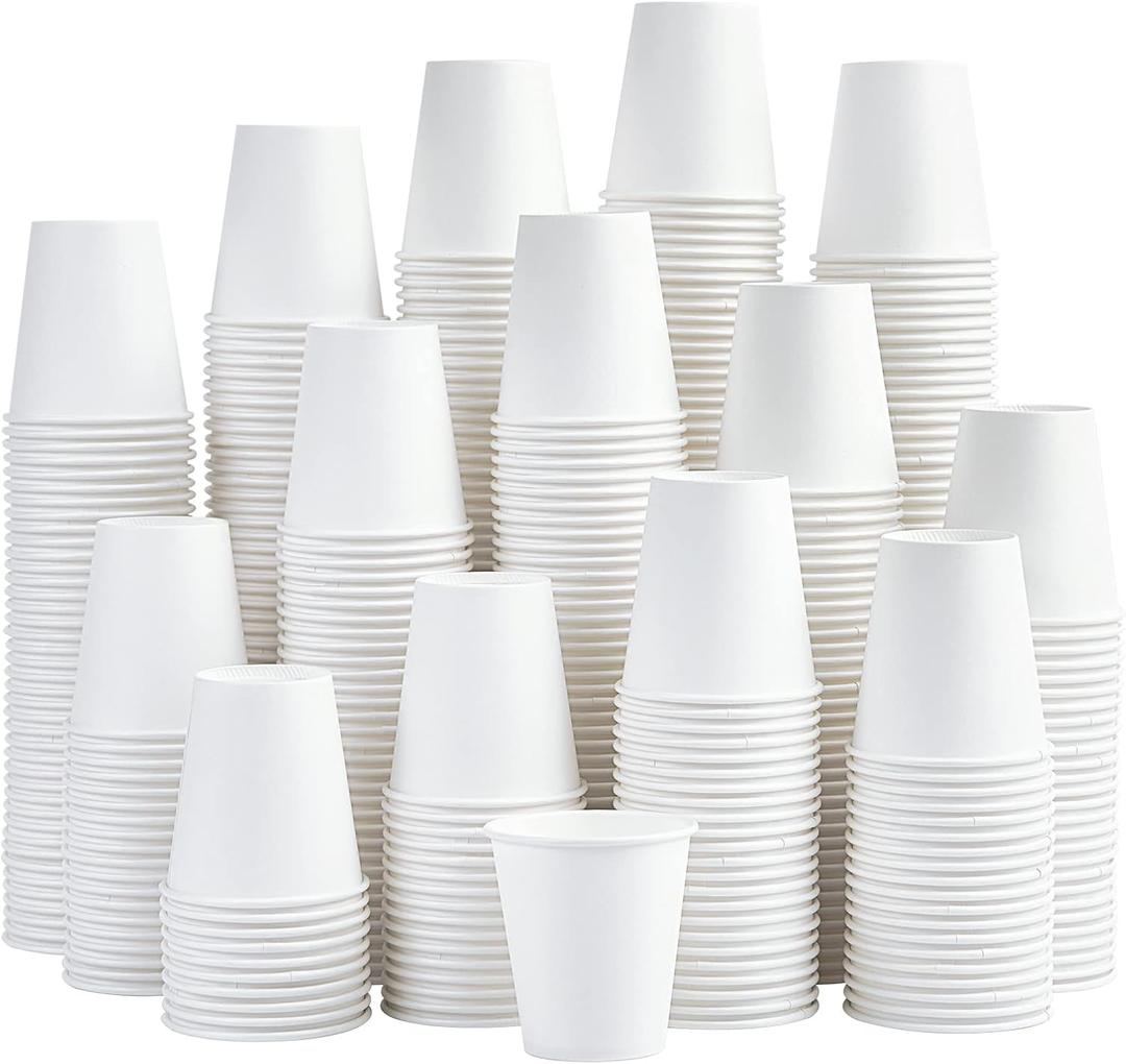 LITOPAK 480 Pack 5 oz Disposable Paper Coffee Cups, White Hot Espresso Cups for Party, Picnic, and Travel