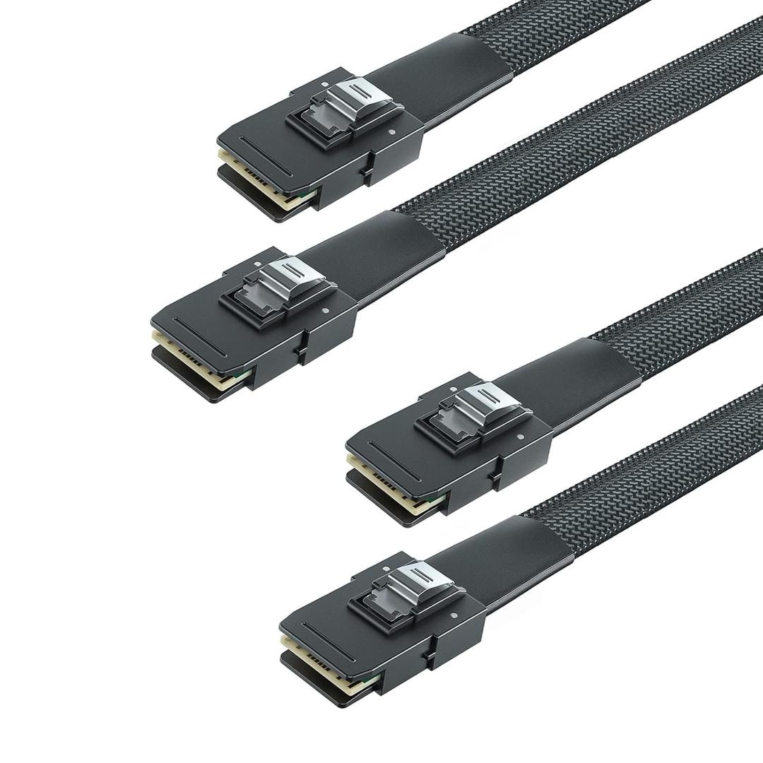 ipolex Internal Mini SAS SFF-8087 to SFF-8087 Cable, 6Gbps SAS 2.0, for RAID Controllers, PCIe HBAs & Server Backplanes, 0.5-m(1.64ft), 2 Pack (8087-8087, 2PCS)