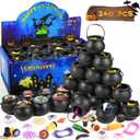 240 Pcs Halloween Party Favors for Kids, 24 Pack Mini Witch Cauldron Prefilled with Assorted Halloween Toys for Trick or Treat, Halloween Party Supplies, Halloween Goodie Bag Stuffers