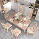 Stretch Dining Chair Seat Covers Set of 6,Dining Chair Slipcovers, Floral Printed Chair Covers,Soft Fabric Washable Upholstered Chair Seat Protector, No Rear Covers for Home Kitchen Dining Room (Dahlia)