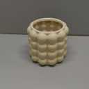 Bubble Vase, Beige Ceramic Vase for Flowers, Short Vases for Boho Decor, Decorative Vases for Flowers, Living Room, Bedroom, Office, Fireplace, Mantel, Coffee Table, 5 Inches (Medium)