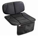 Siivton Kids Booster Seat Protector Mat, Thick, Anti-Slip, Waterproof, with Mesh Pockets for Toys & Snacks, Fits Most Cars, Black - 2 Pack