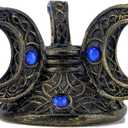 Neopagan Sacred Triple Moon Full and Crescent Moons Scrying Glass Gazing Ball Stand Sphere Base Holder for Crystal Ball Glass Ball Tray Base Pedestal