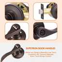 1 Pack Entrance Door Handle, Oil Rubbed Bronze Reversible Door Lever Perfect for Interior Door and Closet, Traditional Wave Style Keyed Entry Door Lock