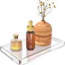 Vanity Tray 8mm Thicken Clear Acrylic Organizer Tray 10.5 * 6" for Bathroom Sink Countertops, Dresser Tops, Toilet, Perfume, Soap, Rings, Earrings and Necklace Small Decorative Tray for Home