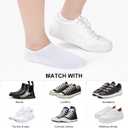GUUNIEE No Show Socks Womens 4 or 6 Pairs Black Invisible Liner Non Slip Low Cut Socks Thin Short Ladies (White)