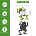 Frog Outdoor Clock with Thermometer & Humidity, Outdoor Wall Clock Silent Non-Ticking Outside Clocks for Patio, Garden, Home Decor